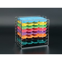 Plasdent TRAY RACK, Chrome, for Size D Tray (Stackable) (14⅟₄"W"W x 9¾"D x 14⅛"H) Capacity : 8